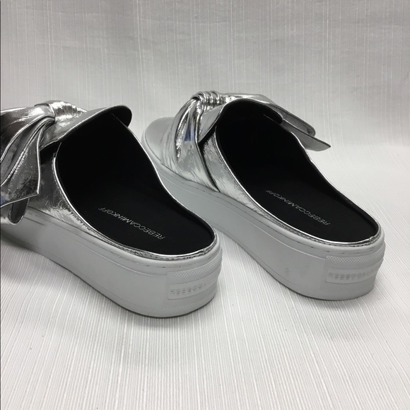 REBECCA MINKOFF New Silver Slide On Shoes - Picture 4 of 7